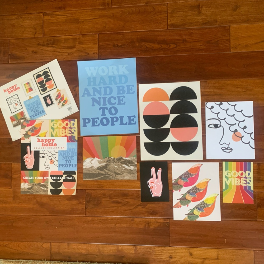 Modern Collage Wall Art 7 Different Sz Posters - HAPPY HOME Vibrant Design Decor
